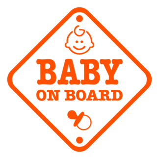 Baby On Board Sign Decal (Orange)